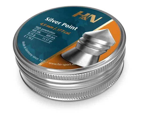 H&N SILVER POINT 4.5MM, AIR PELLETS .177