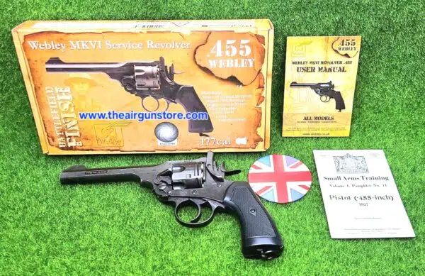 Webley MKVI .455 Service Model 6 inch CO2 Pellet Revolver - Battlefield Finish - Image 6