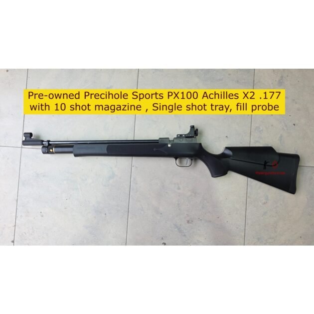 Pre-owned Precihole Sports PX100 Achilles X2 .177 with 10 shot magazine , Single shot tray, fill probe